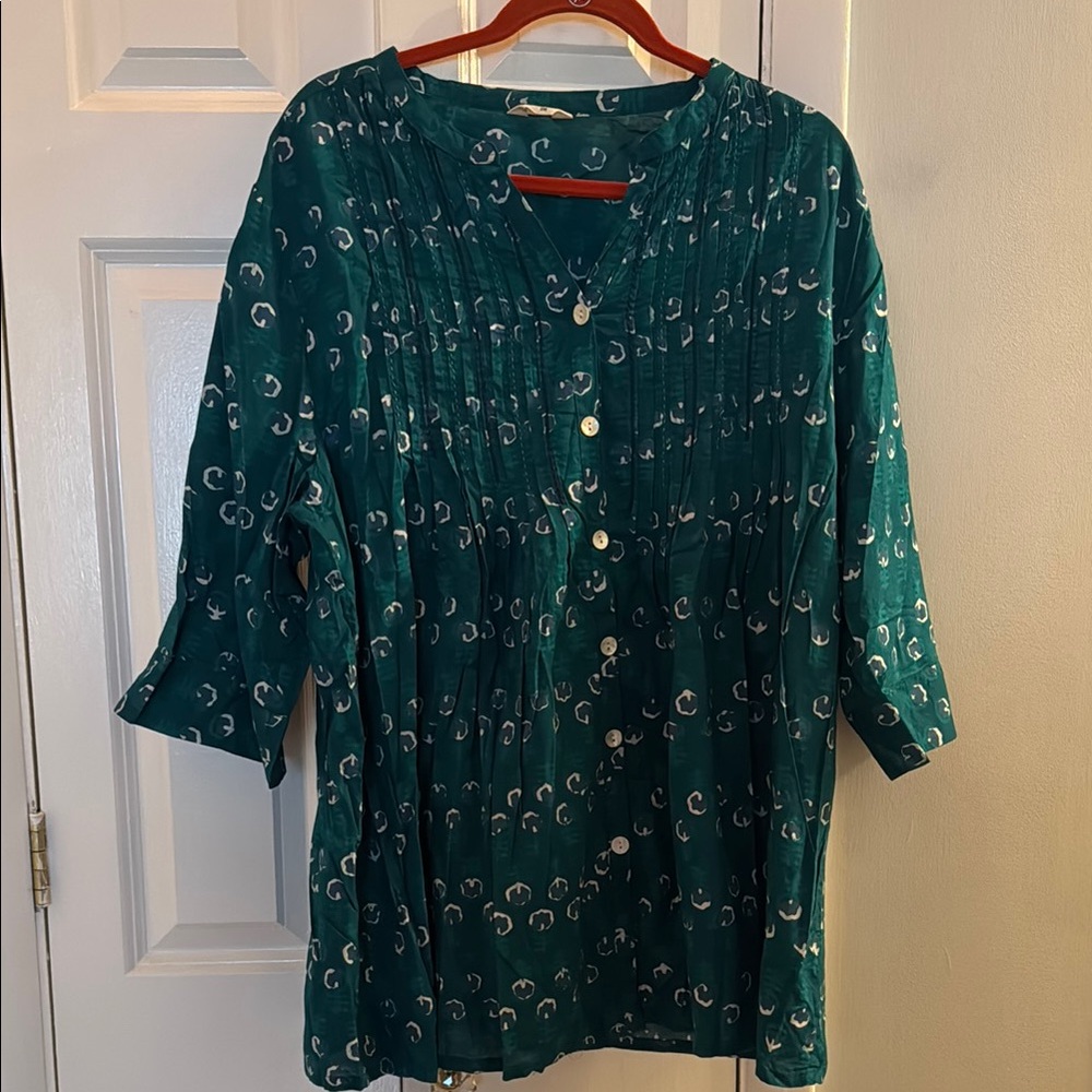 NWOT Marketplace Handwoven of India Lightweight Cotton Tunic, size 2W